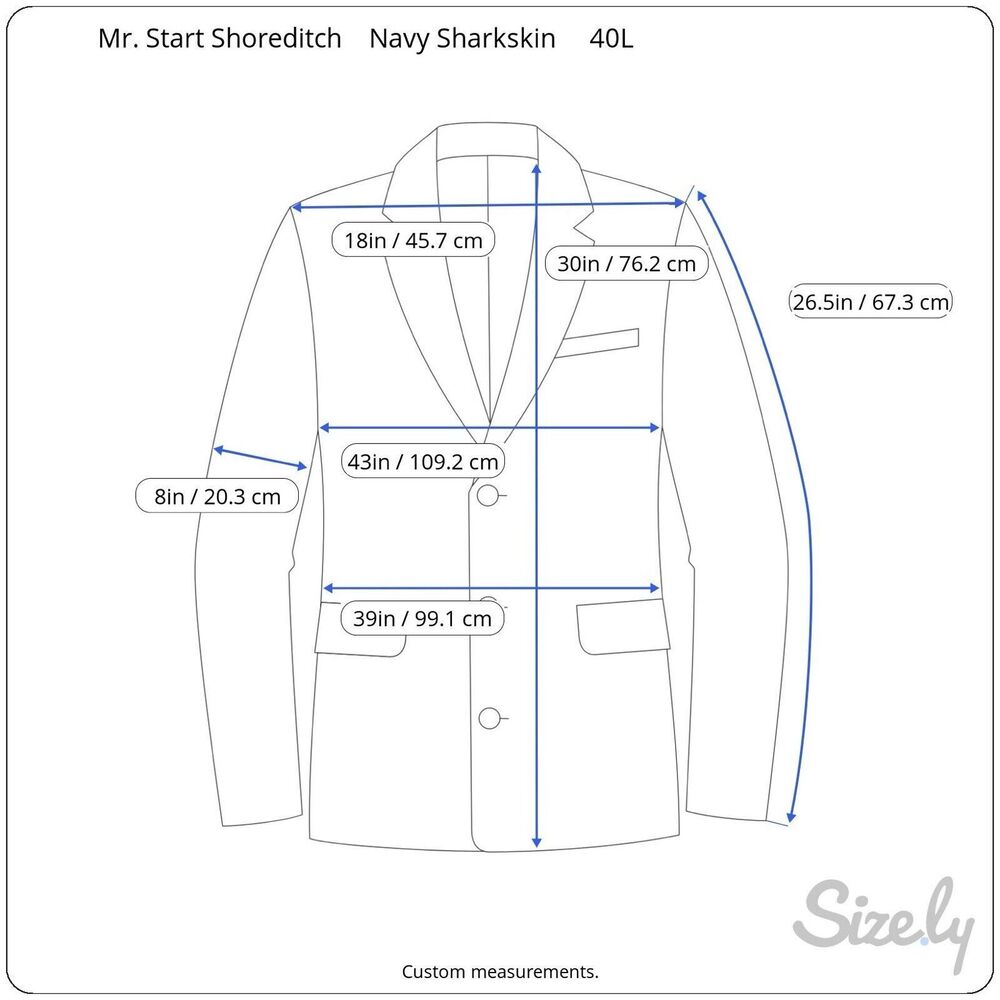 Mr. Start Mens NWOT Shoreditch Navy Blazer 40L  Custom MSRP $2230 - Picture 15 of 15
